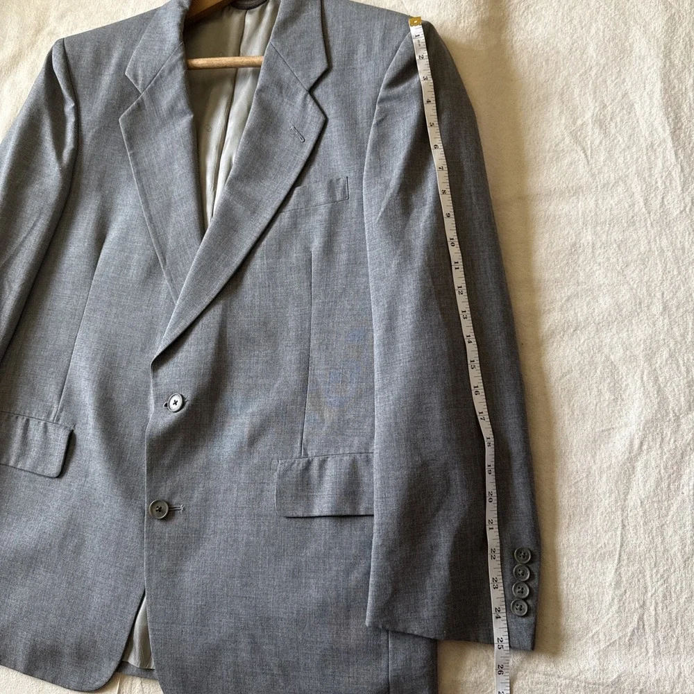 Christian Dior Mens Gray Long Sleeve Single-Breasted Two-Button Blazer Size 44